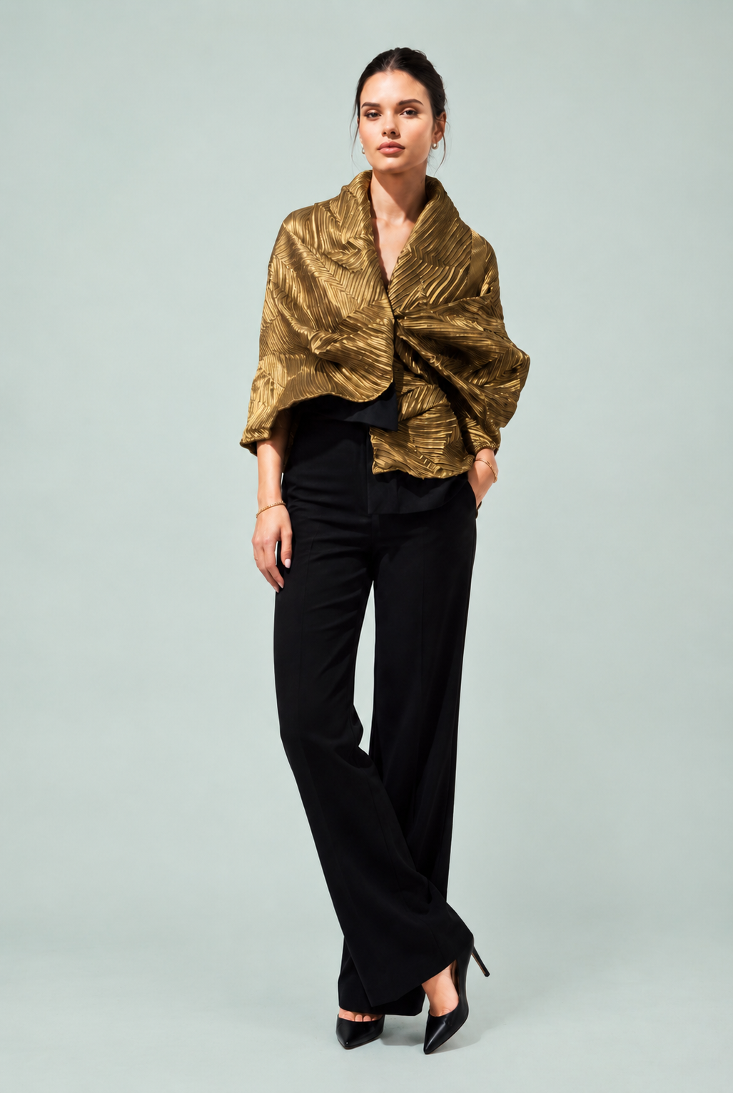 Gold Drape Top