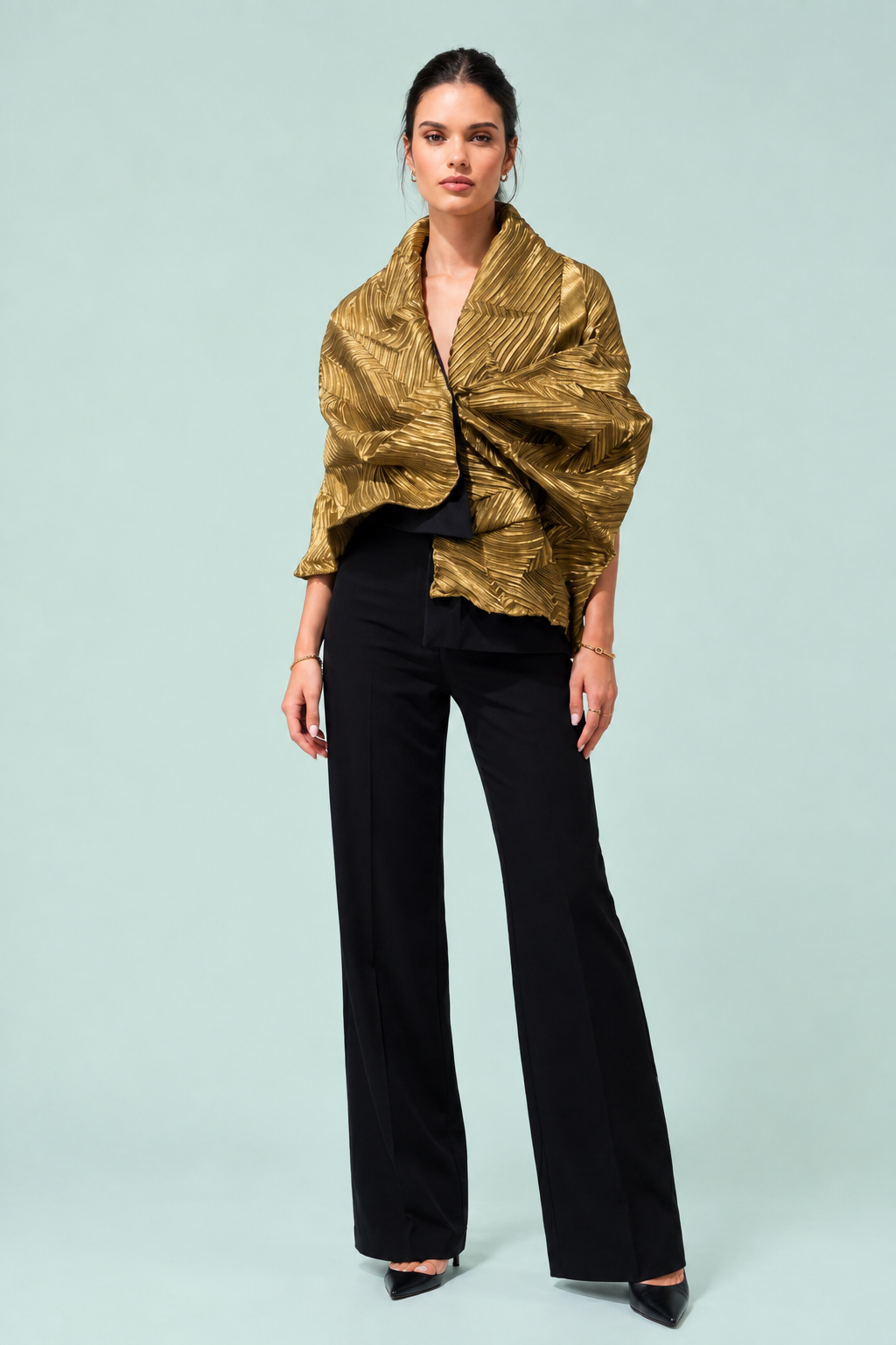 Gold Drape Top