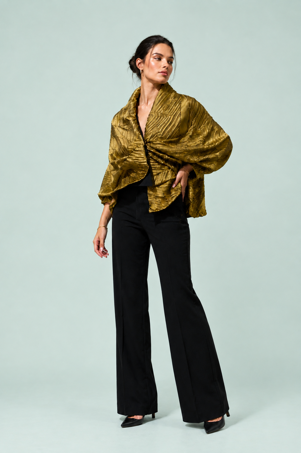 Gold Drape Top