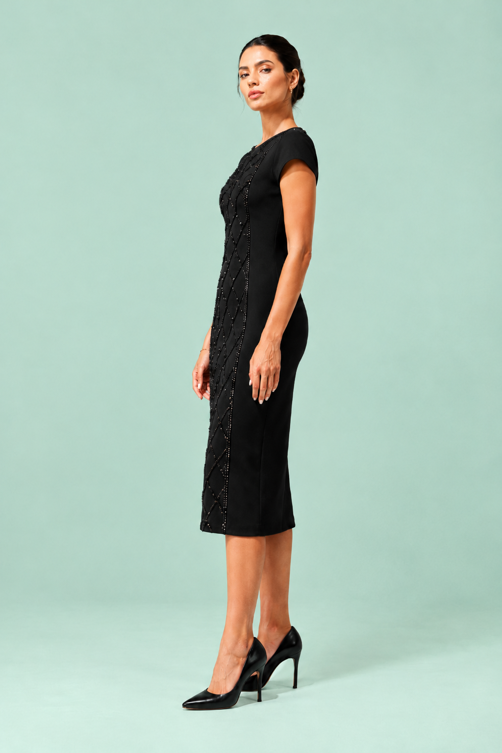 X Dress full length — luxury black occasion dress India The Darling Girl